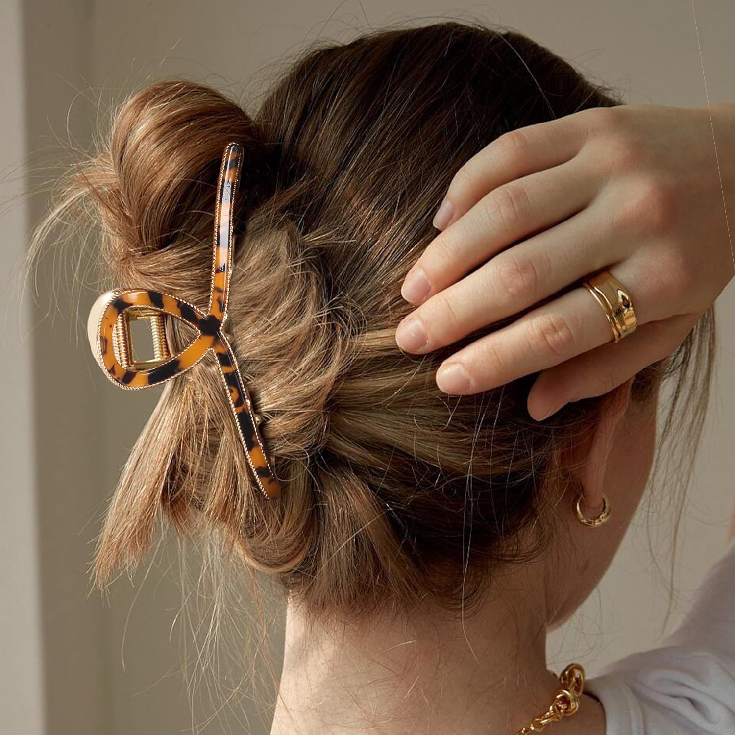 Mistofu Accesorios para el cabello, pinzas de metal grandes para mujer, cabello grueso, clip de garra antideslizante para cabello fino, 3 piezas.