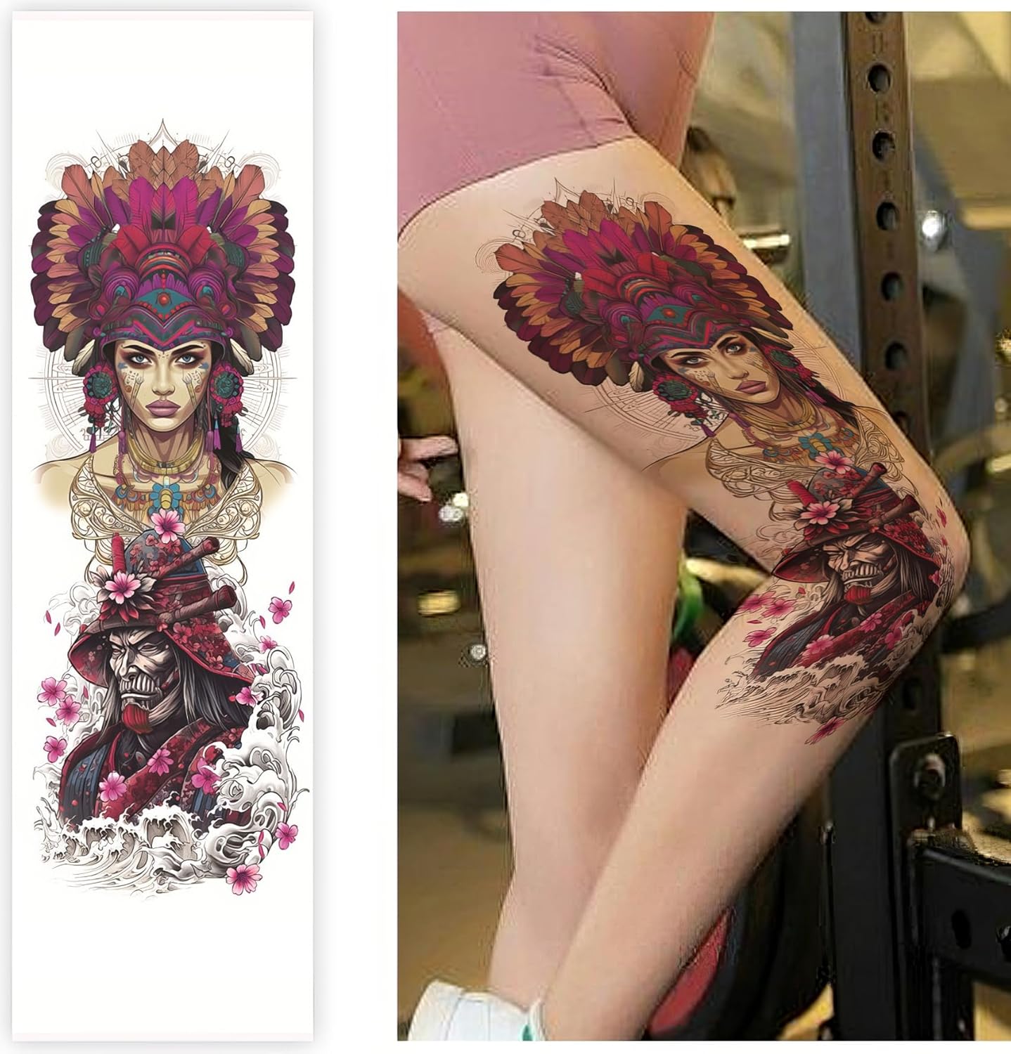 NaNzu Tatuajes temporales de manga completa para mujer, impermeable y de larga duración, diseño de tatuajes de manga completa