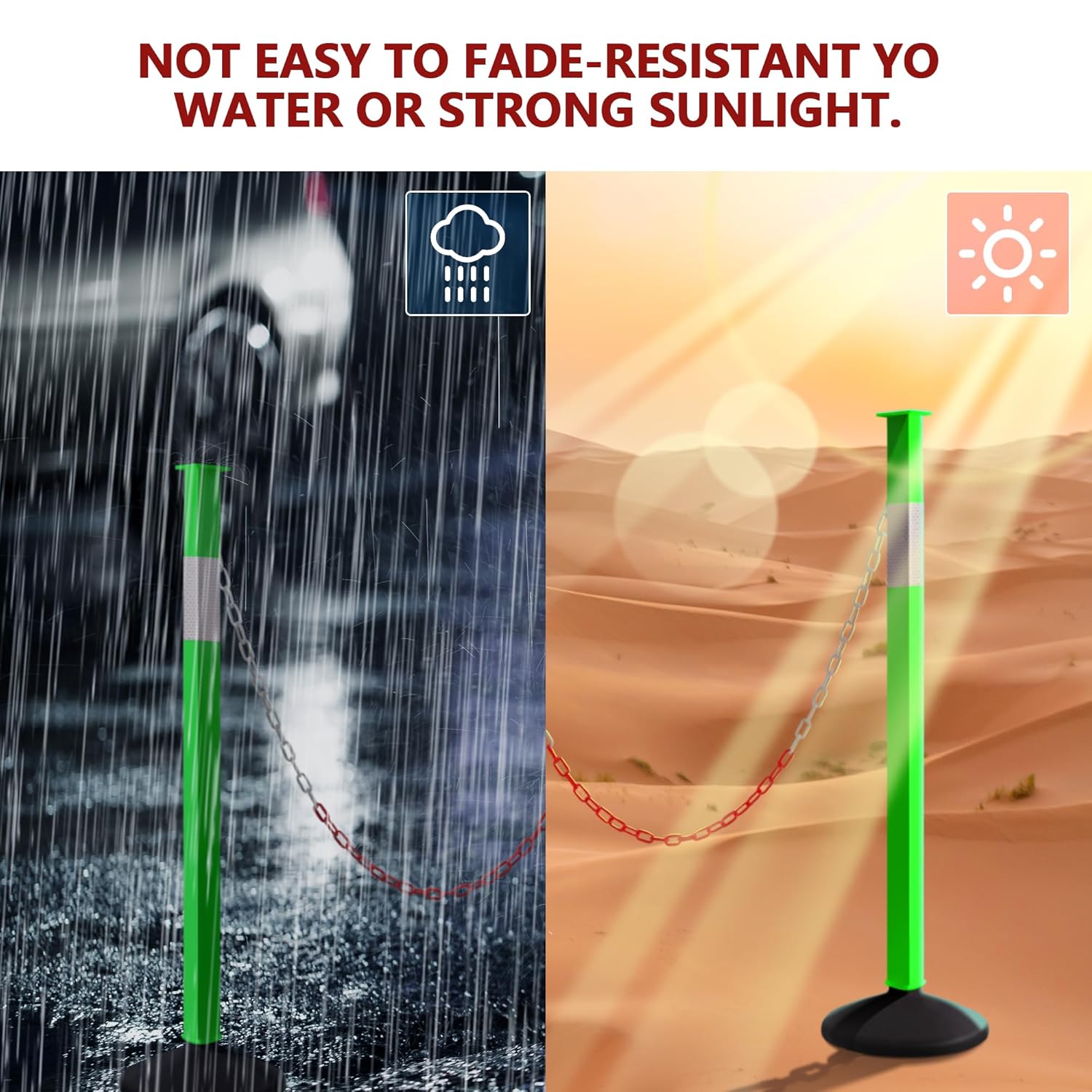 Paquete de 4 conos de delineador de tráfico con base ponderada y collares reflectantes, barrera de seguridad de tráfico naranja ajustable con