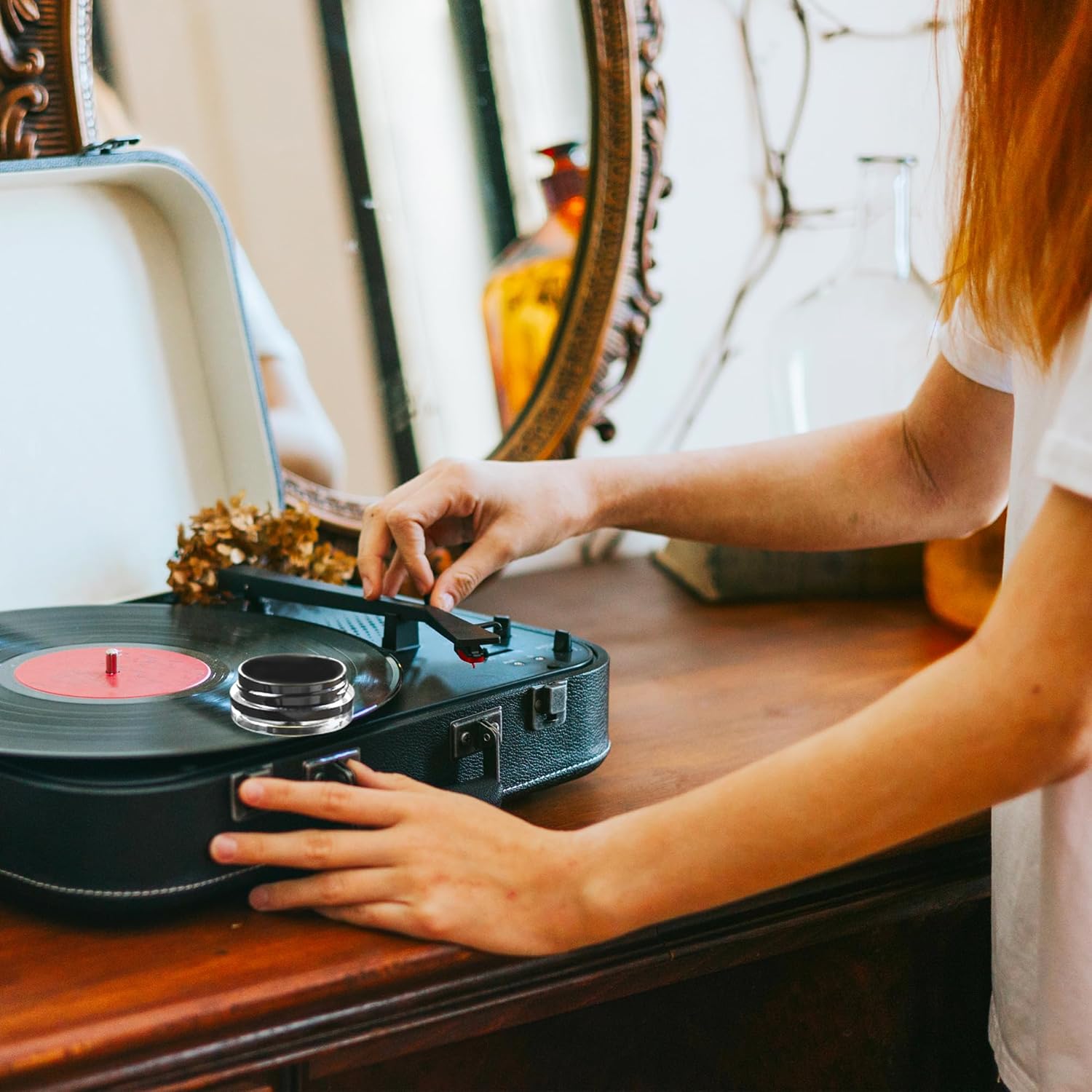 Lápiz para tocadiscos Clean Gel  Limpiador de lápiz capacitivo antiestático y sin polvo, mezcla de limpieza en seco para tocadiscos de vinilo (negro)