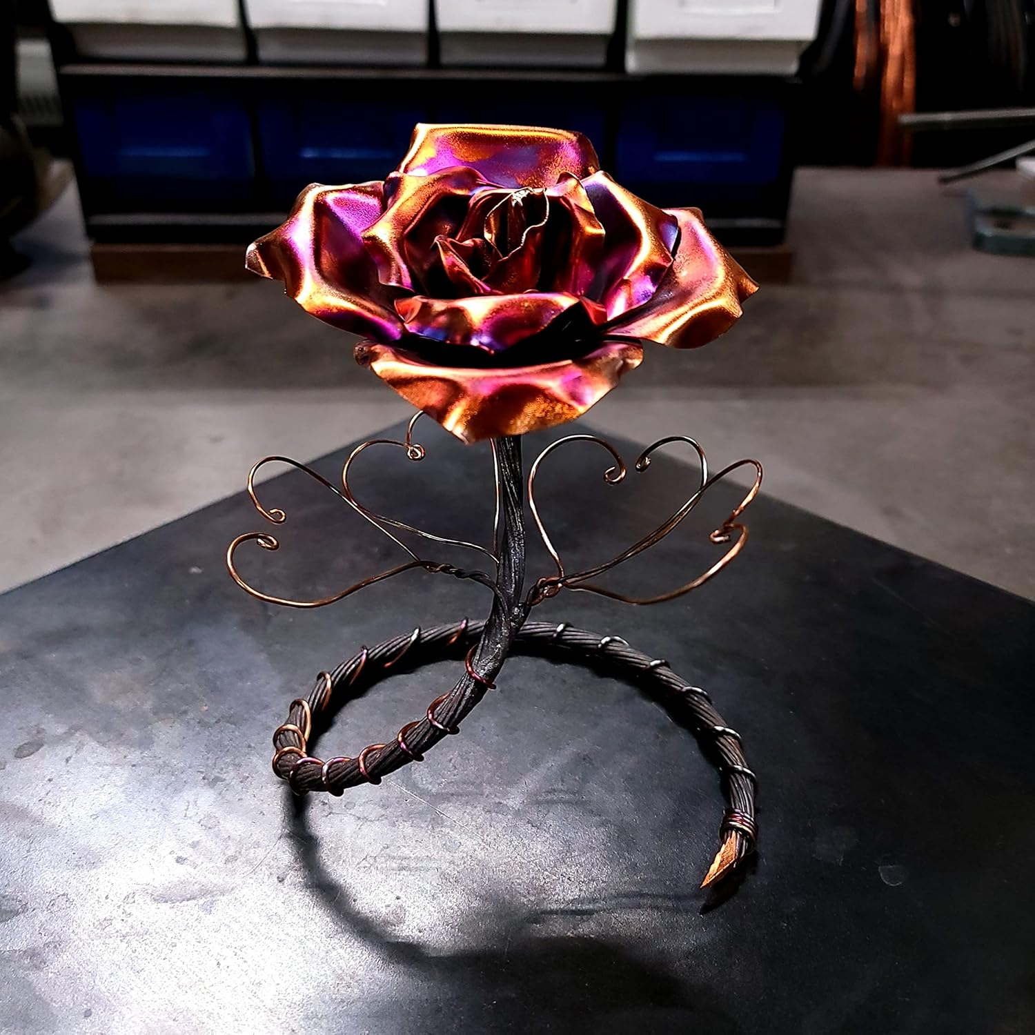 Antique Copper Rose ” Be Mine ” #1383e *Save 10% See Below* Valentine’s Day Mother’s Day Christmas Anniversary Wedding Housewarming Steampunk