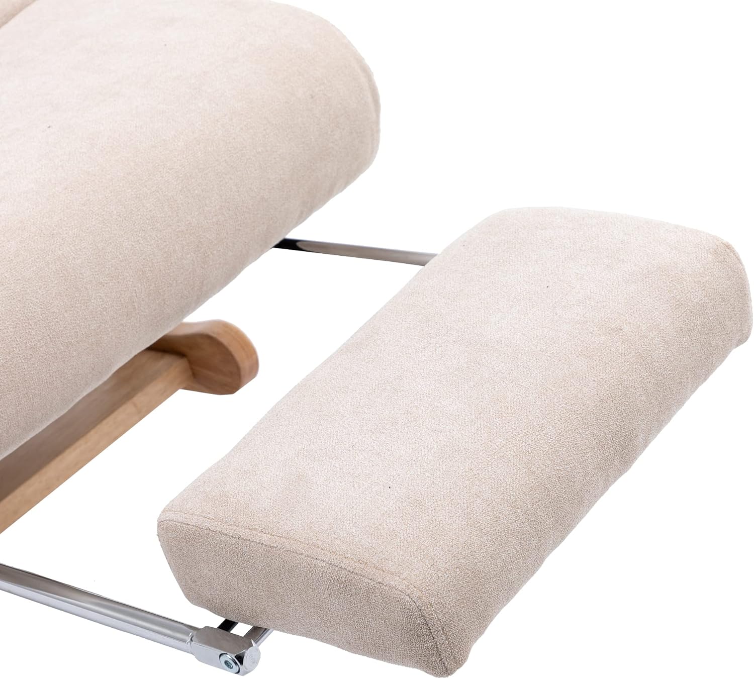 ZJIAH Mecedora chaise Lounge para interiores, moderna tapizada con acento reclinable con almohada y reposapiés, silla mecedora mecedora para sala de