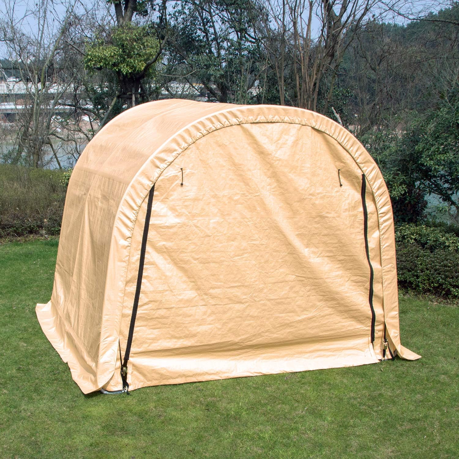 Toldo grande y resistente para cochera, portátil, para garaje, barco, refugio, tienda de campaña para fiestas, bodas, jardín, color beige, estilo