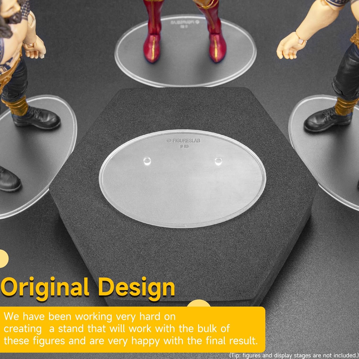 Soporte de exhibición de figuras de acción de 6 pulgadas, base de soporte transparente con accesorios de clavija, compatible con Mavel LegendsGiJeo