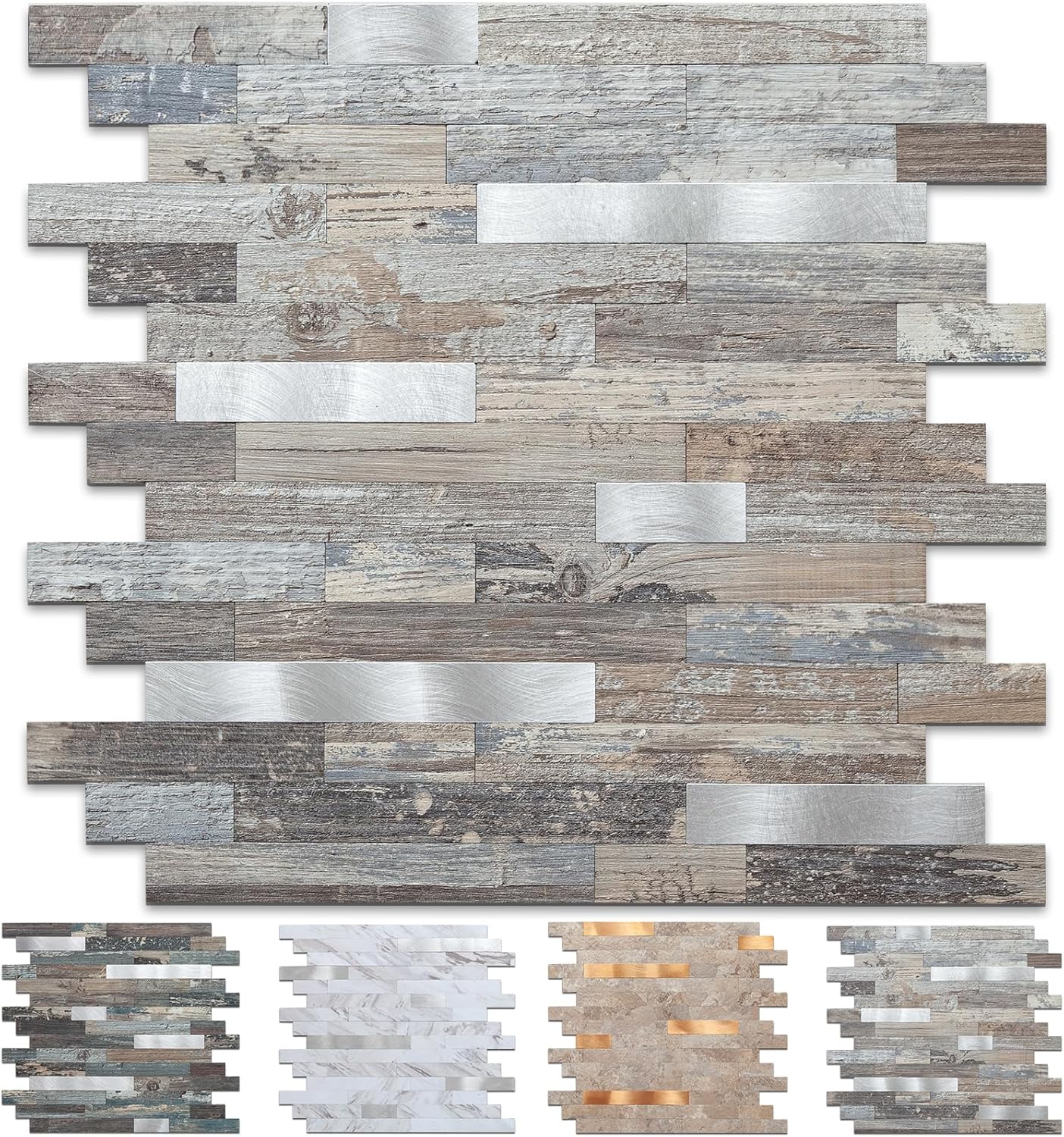 Midcard Azulejos adhesivos para salpicaduras de 10 hojas, azulejos para cocina, baño, lavandería, cámper, chimenea.