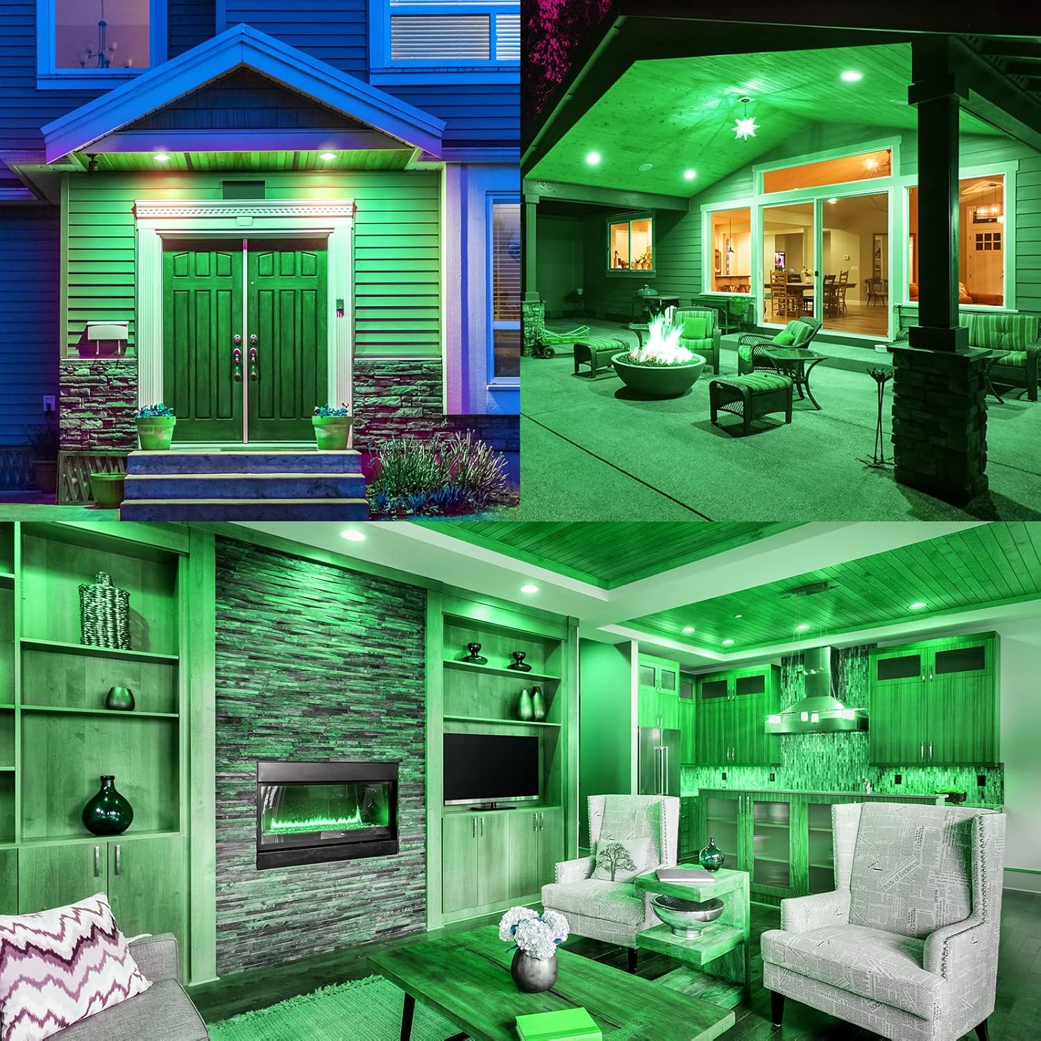 LUXRITE Bombilla LED PAR38 verde de inundación, 8 W (equivalente a 45 W), bombilla LED verde de inundación, clasificación húmeda, certificación UL,