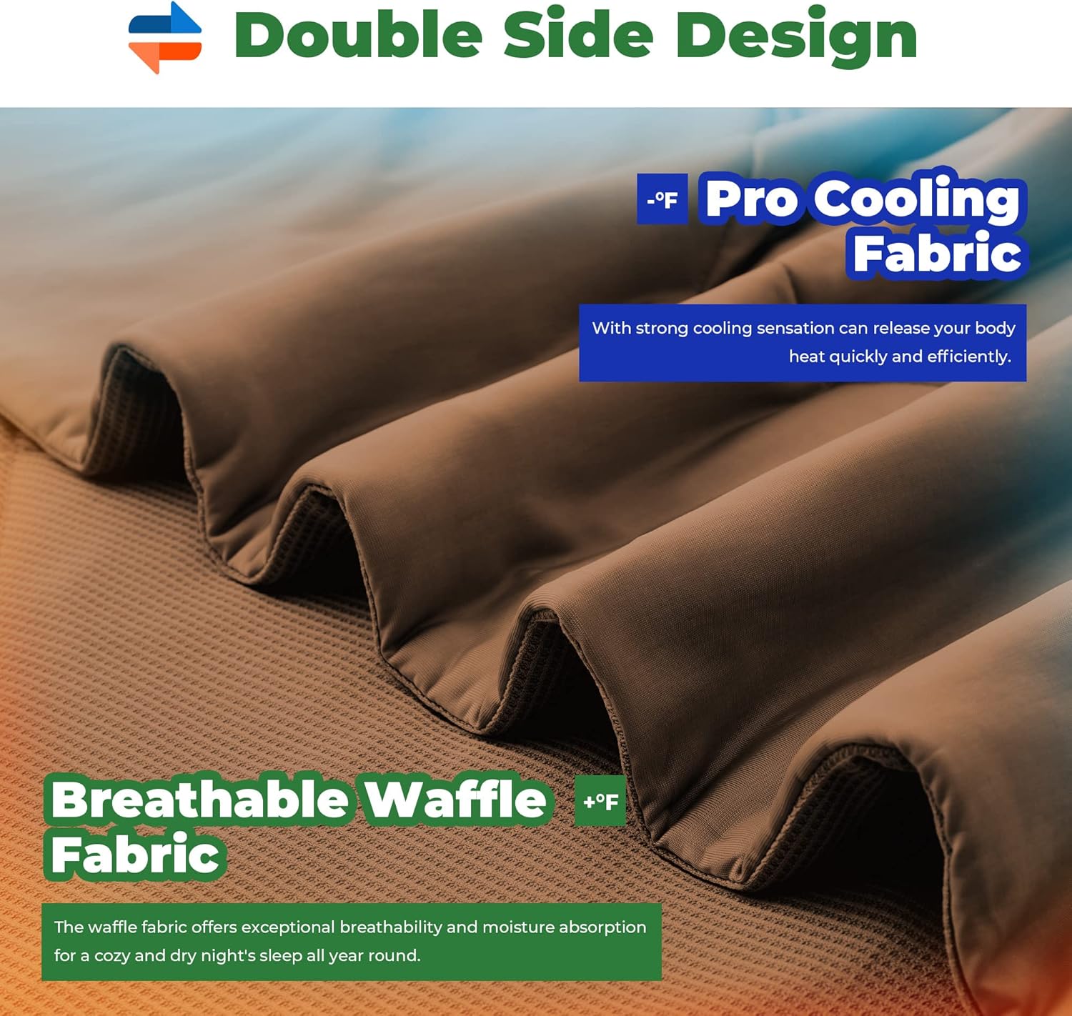 Mantas refrescantes para personas que duermen con calor, manta fresca Q-Max 0.4 de punto gofre, absorbe el calor para mantener a los adultos en