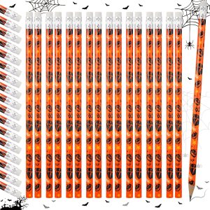300 lápices de Halloween con borrador, cráneo, araña, fantasma, calabaza, lápices de madera con temática de Halloween, lápices de dibujo de madera 300 lápices de Halloween con borrador, cráneo, araña, fantasma, calabaza, lápices de madera con temática de Halloween, lápices de dibujo de madera