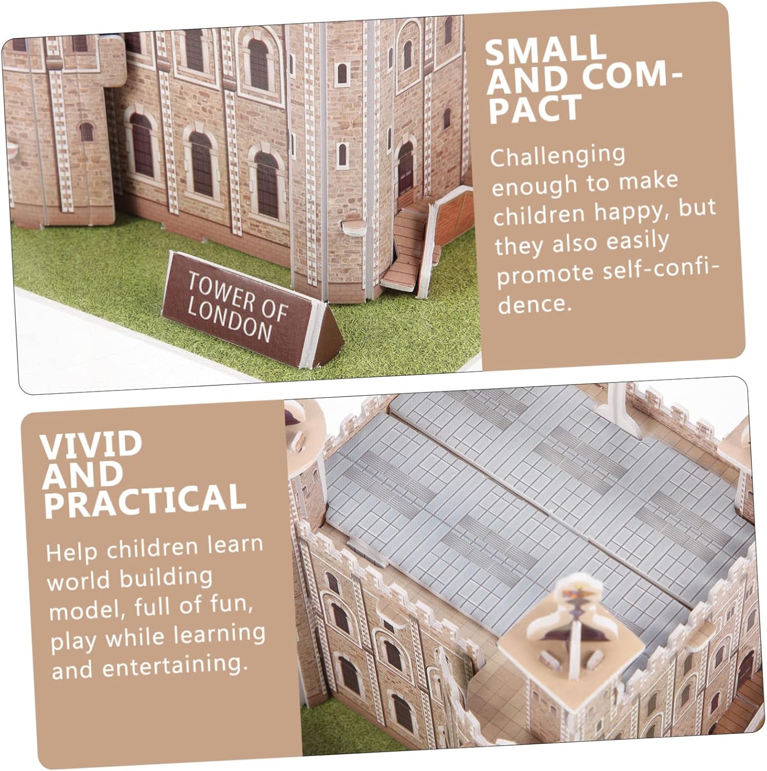 ibasenice 1 juego de rompecabezas de la torre de Londres rompecabezas educativos 3D para rompecabezas de papel, rompecabezas arquitectónico, kits de