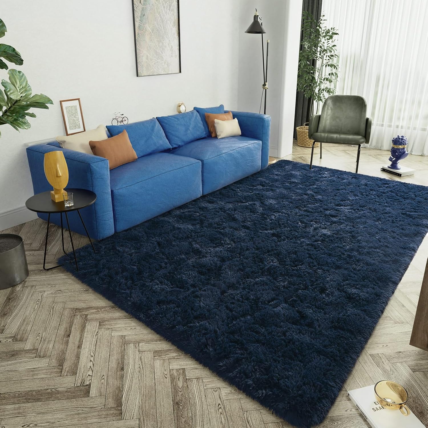 LOCHAS Alfombras de interior ultra suaves y modernas, peludas, para sala de estar, para decoración del hogar, del dormitorio del bebé, 8×10 pies,