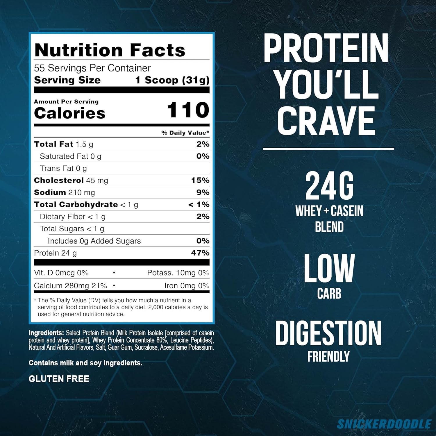 PEScience Select Protein – Proteína en polvo bajo en carbohidratos, Snickerdoodle, 55 porciones, apta para dieta cetogénica y sin gluten