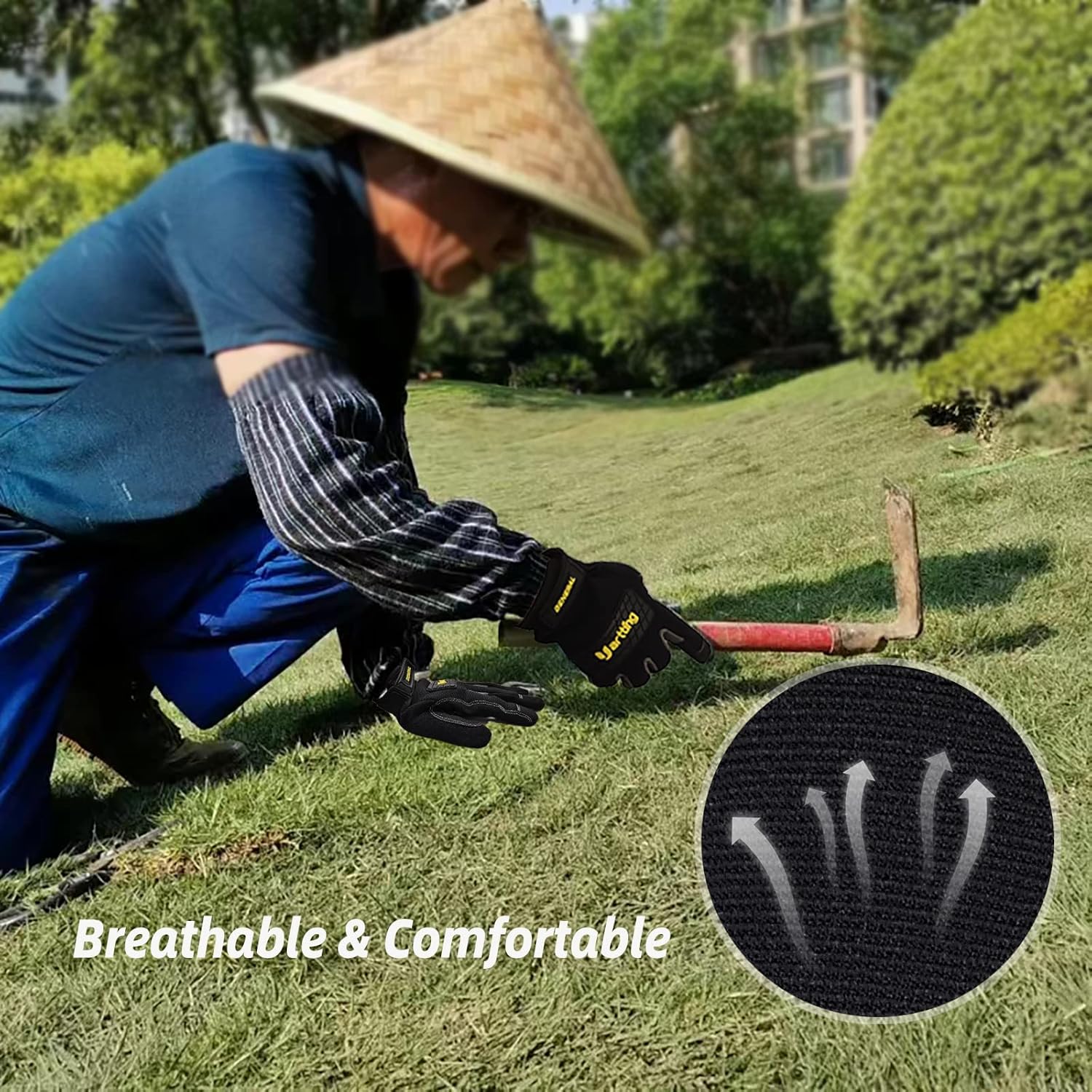 KLDOLLAR Guantes de trabajo de cuero para hombre, guantes de jardinería 3 paris, guantes de trabajo resistentes para mejoras del hogar, trabajo en