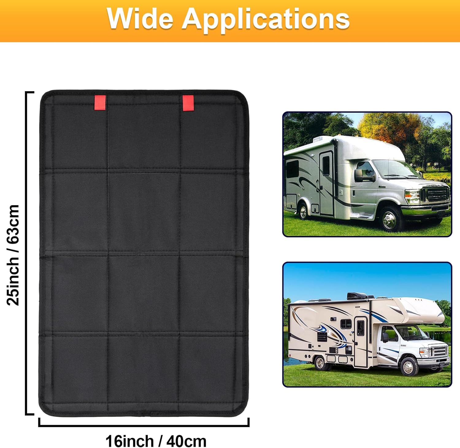 Spurtar Persiana magnética opaca para ventana de puerta de autocaravana, 25 x 16 pulgadas, accesorios de RV para interior, cubierta opaca para