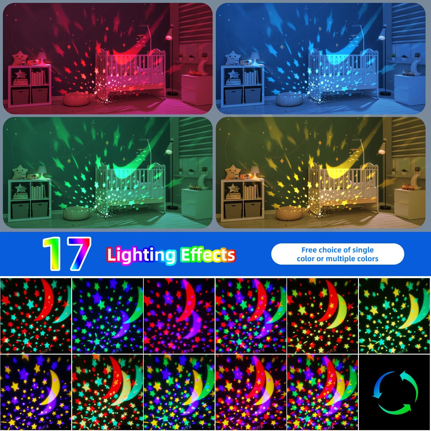 Proyector de luz nocturna 3 en 1 de Halloween con tema de caras de calavera y Jack O’Lantern, luz de decoración de Halloween con temporizador,