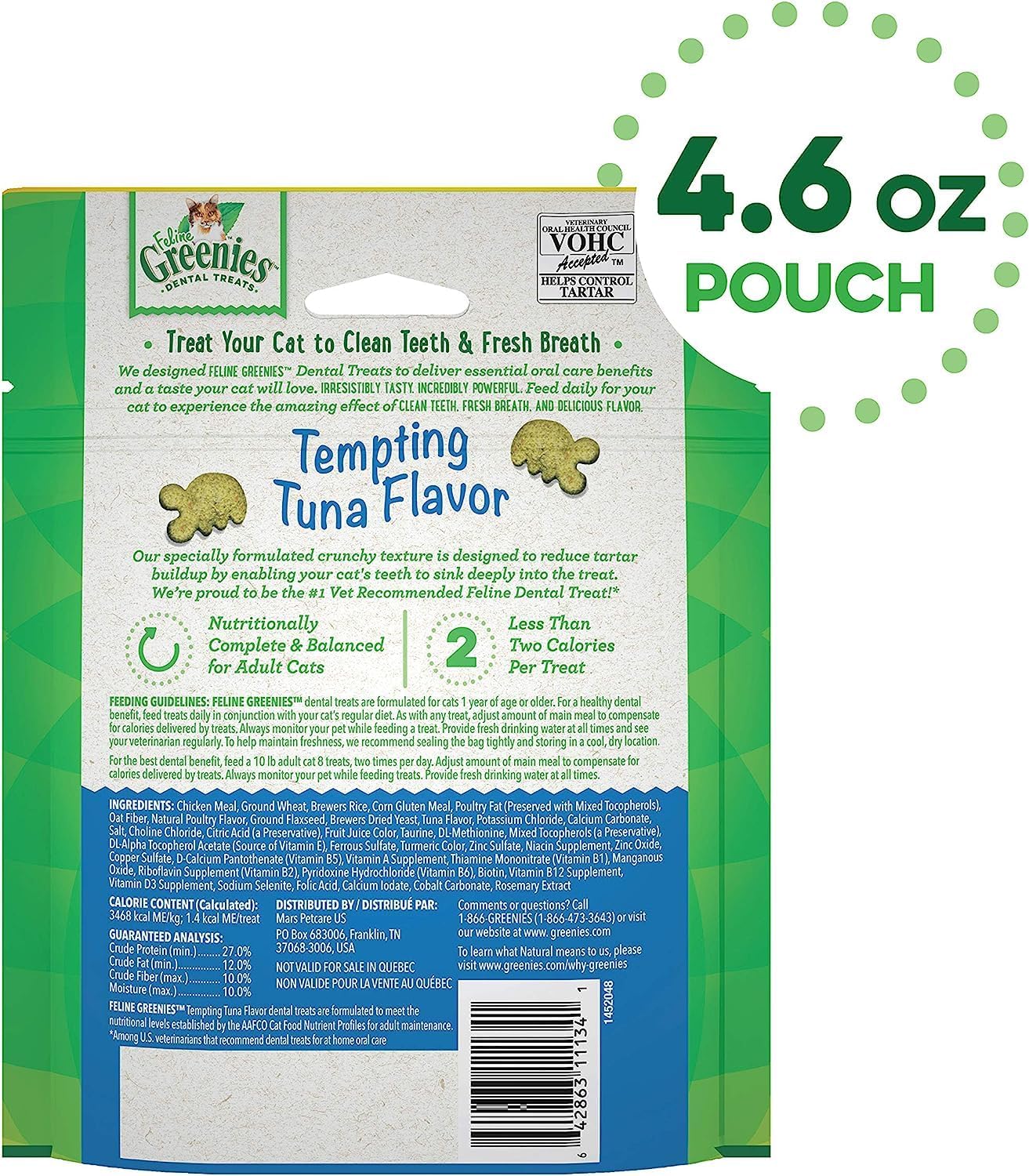 Paquete variado (3) Greenies Natural Dental Care – Golosinas para gatos (atún, salmón, pollo), tamaño mega (4.6 onzas cada uno, 13.8 onzas en total)