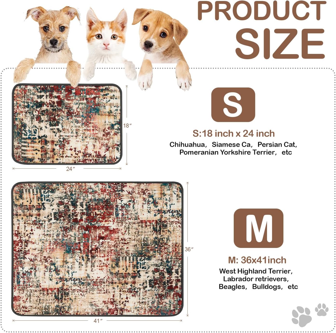 Qeils Almohadillas lavables para orina para perros, paquete de 2 almohadillas reutilizables para cachorros de 36 x 41 pulgadas, superabsorbentes, a