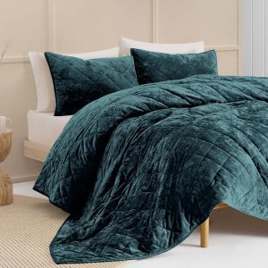 SHALALA – Juego de edredón de terciopelo de lujo tamaño King, juego de edredón de terciopelo ultra suave y ligero, juego de ropa de cama de gran SHALALA – Juego de edredón de terciopelo de lujo tamaño King, juego de edredón de terciopelo ultra suave y ligero, juego de ropa de cama de gran