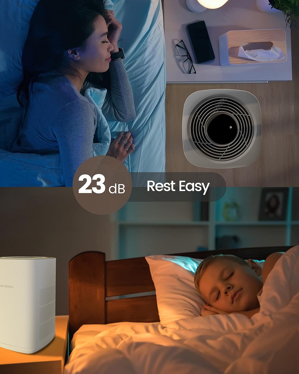 HomeKit Purificador de aire sobre hilo funciona con Apple Home (requiere Apple Home Hub) 3 etapas H13 True HEPA Smart Air Cleaner 1000 pies
