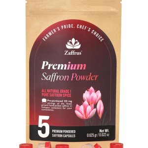 Zaffrus – Polvo de azafrán prémium para cocinar, atletas, fanáticos de bebidas especiales – Paquete de 5 (0.625 gr 0.022 oz) Zaffrus – Polvo de azafrán prémium para cocinar, atletas, fanáticos de bebidas especiales – Paquete de 5 (0.625 gr 0.022 oz)