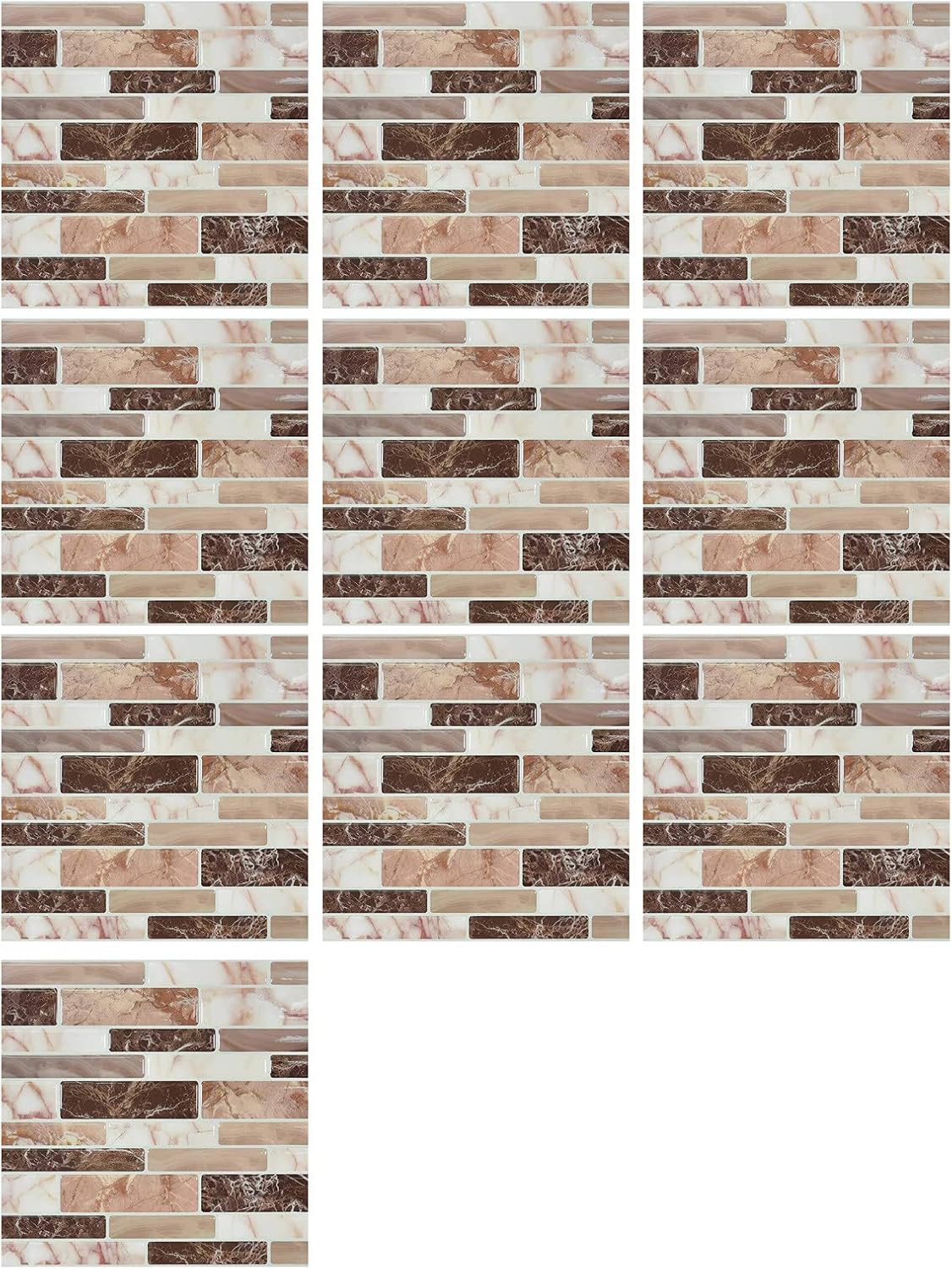 10 calcomanías autoadhesivas 3D para azulejos de pared, adhesivos decorativos para azulejos de cocina, tocadores de baño, decoración de chimenea,