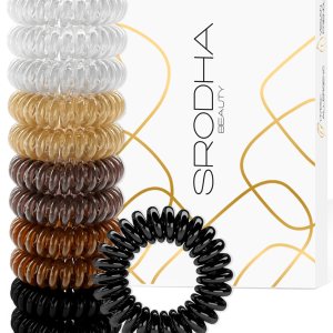 Beauty – Bandas para el cabello en espiral, paquete de 12 piezas de cintas de plástico para el cabello, fuerte sujeción impermeable, bandas Beauty – Bandas para el cabello en espiral, paquete de 12 piezas de cintas de plástico para el cabello, fuerte sujeción impermeable, bandas