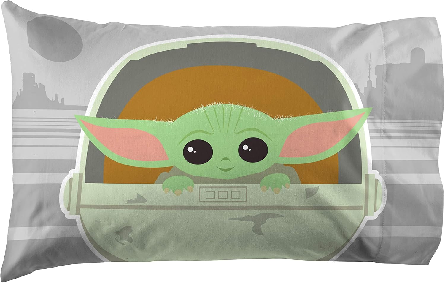 Jay Franco Paquete de fundas de almohada Mandalorian Curious Child and The Cutest Bounty