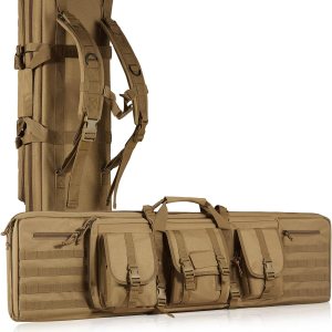 VEVOR Bolsa para rifles, bolsa táctica doble larga para pistola de 42 pulgadas, funda suave para rifle con cremallera con bloqueo, asa portátil y VEVOR Bolsa para rifles, bolsa táctica doble larga para pistola de 42 pulgadas, funda suave para rifle con cremallera con bloqueo, asa portátil y