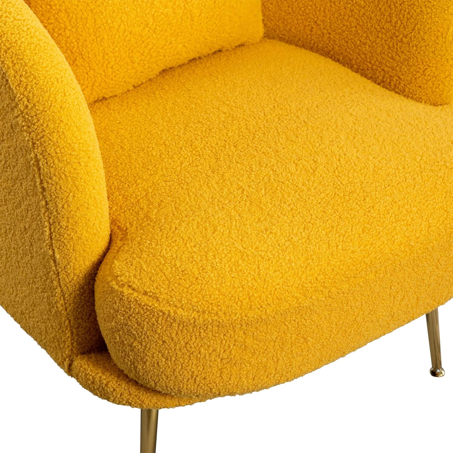 Silla decorativa de 30.32 pulgadas de ancho, respaldo curvado tapizado, silla de lectura, sofá individual, silla de club de ocio con patas