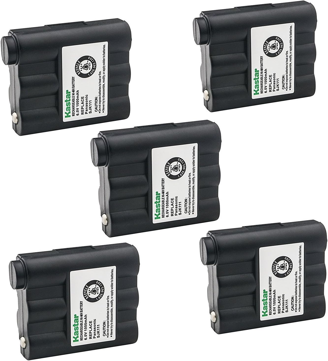 Kastar Paquete de 5 baterías inalámbricas Ni-MH 6V 1000mAh, batería de repuesto para radio bidireccional Midland GXT-775 GXT-795 GXT720 GXT750