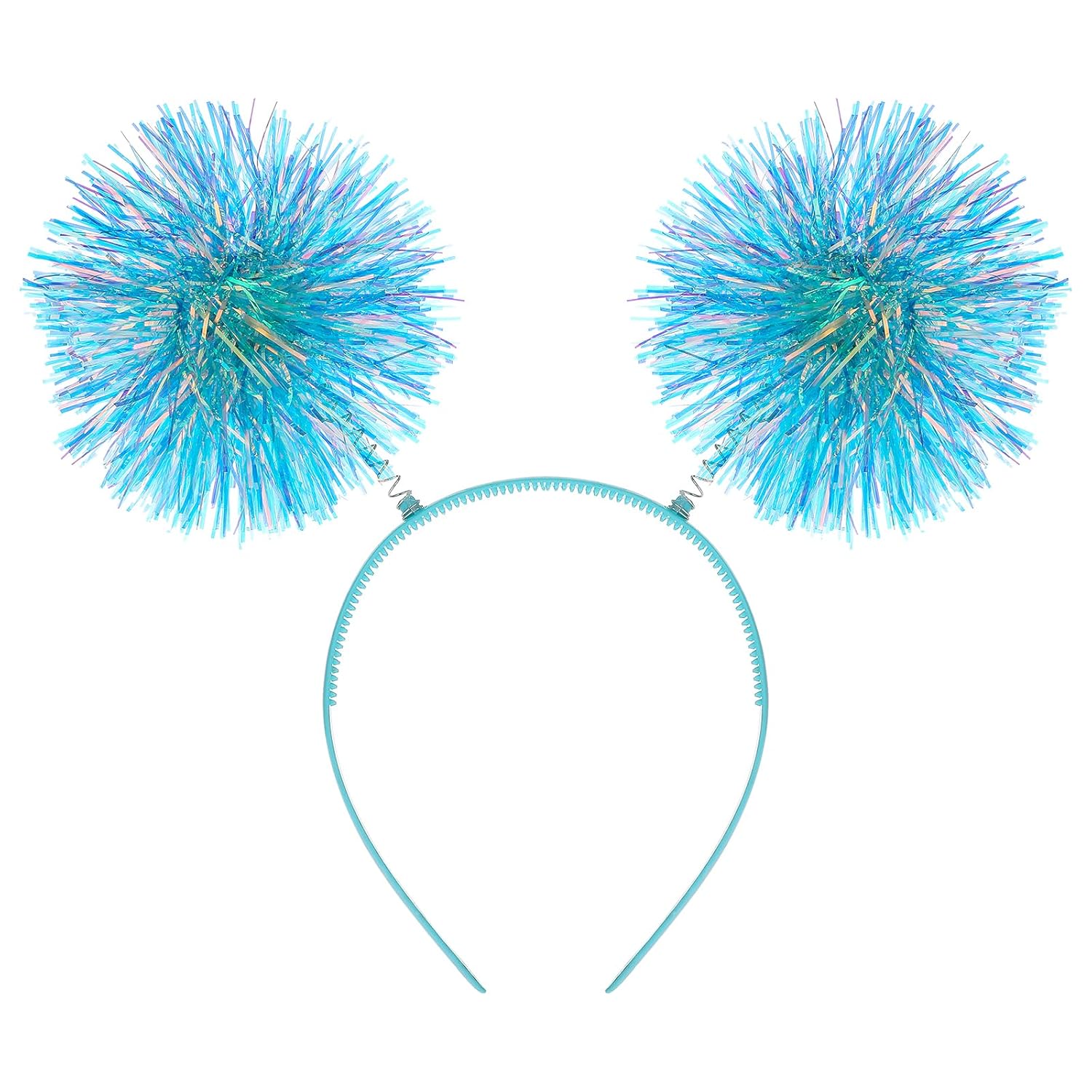 WLLHYF Diadema con tiras de aluminio con pompones, diadema de oropel a la moda, bola esponjosa, lazo para el cabello, accesorios para el cabello