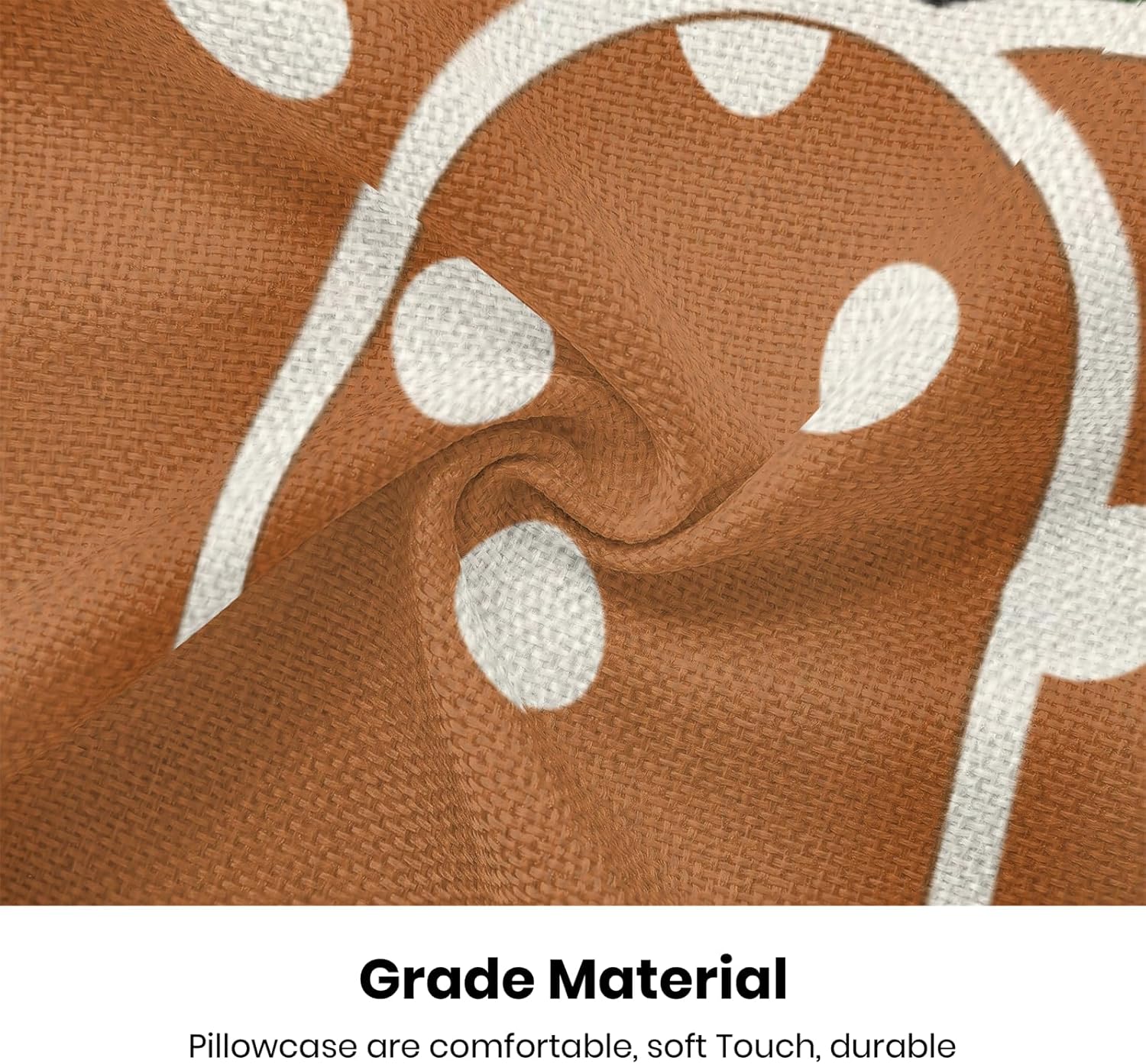 Juego de 2 fundas de almohada de otoño de 18 x 18 pulgadas, diseño de calabaza con lunares naranjas, decoración de otoño, Acción de Gracias, para