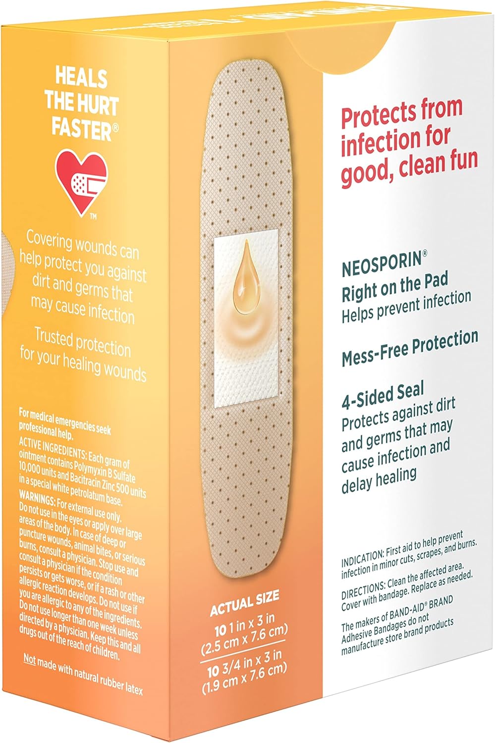 Band-Aid Vendajes de marca con ungüento antibiótico de neosporina, tamaños surtidos, 20 unidades (paquete de 6)