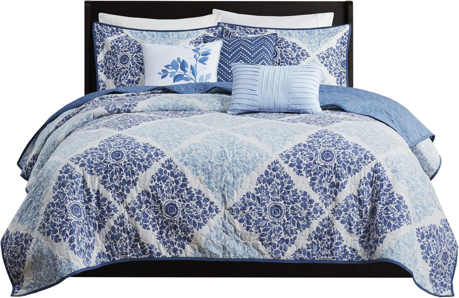Madison Park Claire – Edredón de diseño moderno para todas las estaciones, juego de cama ligero y transpirable, fundas a juego, almohada decorativa,