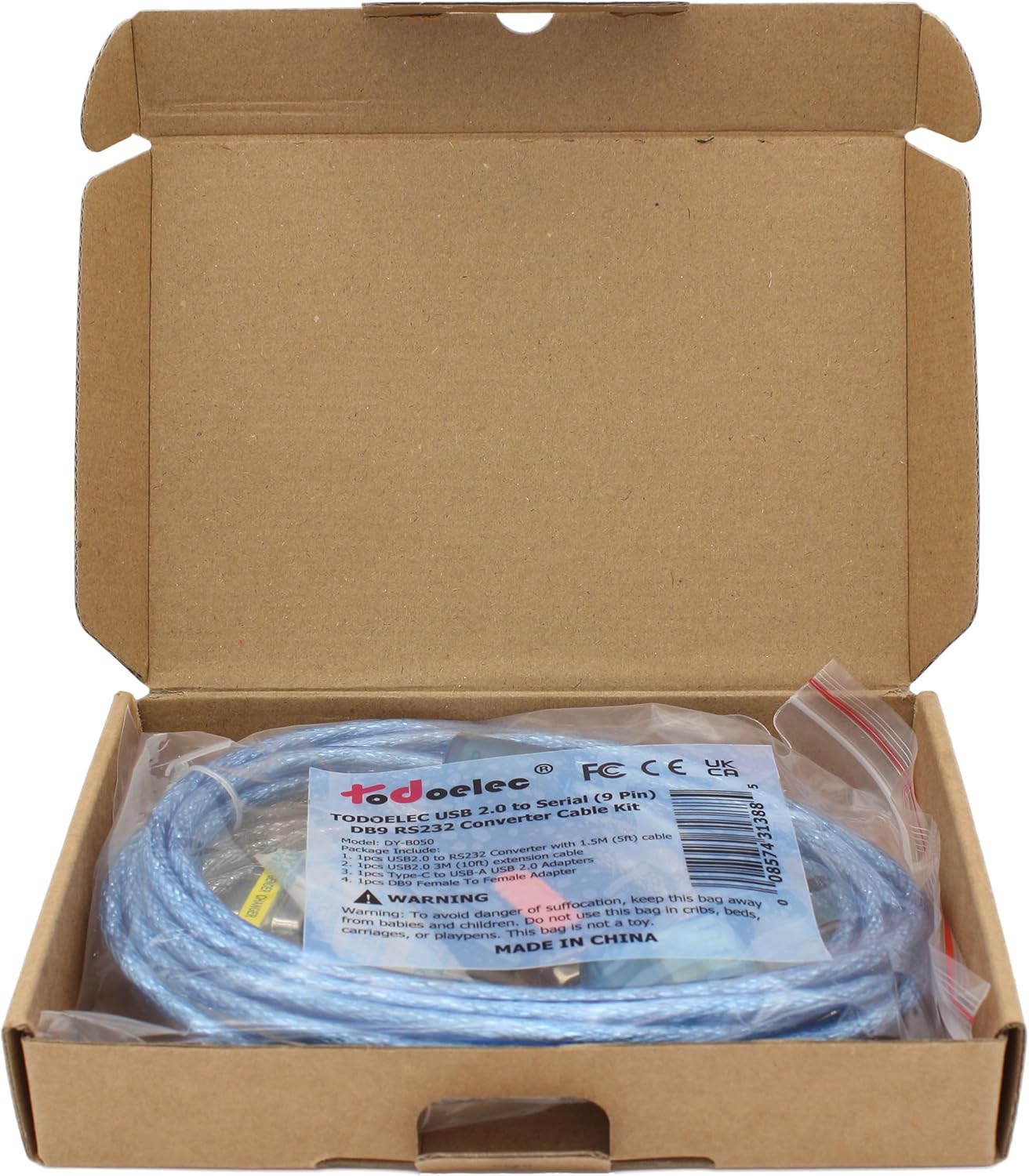 Kit de cable adaptador USB a serie con chip FIDI FT232RL, convertidor USB a RS232, múltiples longitudes de cable y conectores, puertos USB tipo CA,