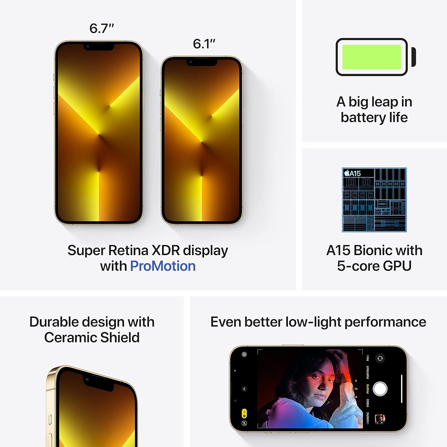 Apple iPhone 13 Pro Max, 128GB, Oro – T-Mobile (Renovado)