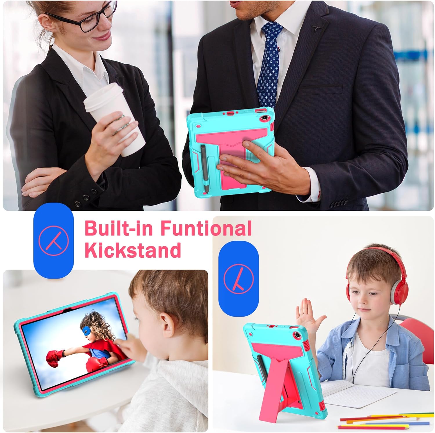 Funda para Tienda Fire Max 11 (13 generación, lanzada en 2023)  Funda protectora híbrida resistente con función atril + 1 protector de pantalla y 1