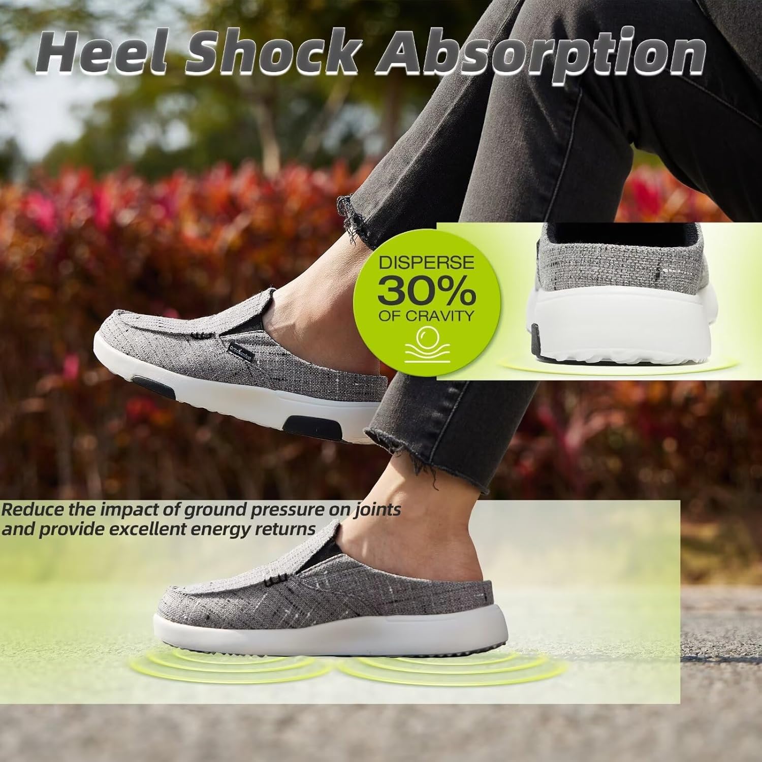 OrthoComfoot Mocasines ortopédicos sin cordones para mujer cómodas pantuflas con soporte de arco para fascitis plantar, zuecos ortopédicos de lona
