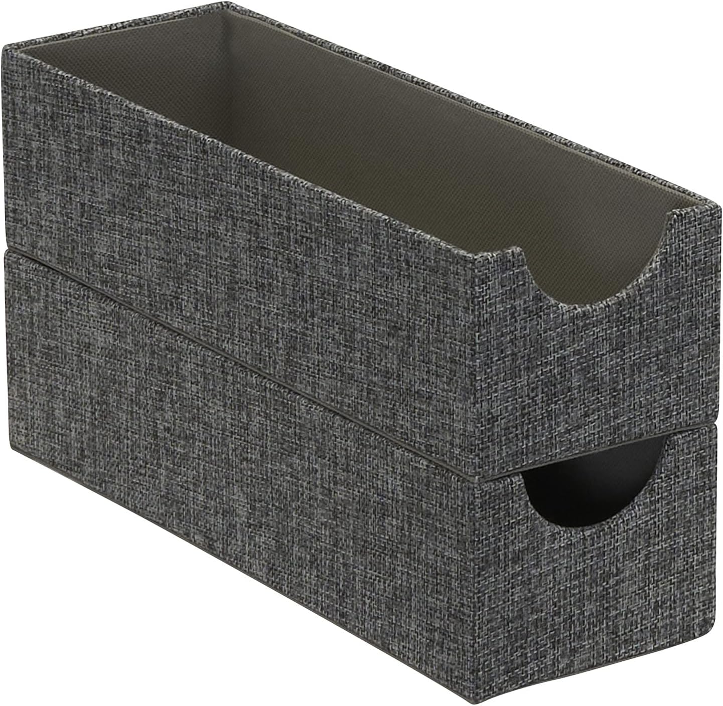 Household Essentials Cajas organizadoras estrechas y profundas de grafito para almacenamiento  Juego de 2 piezas