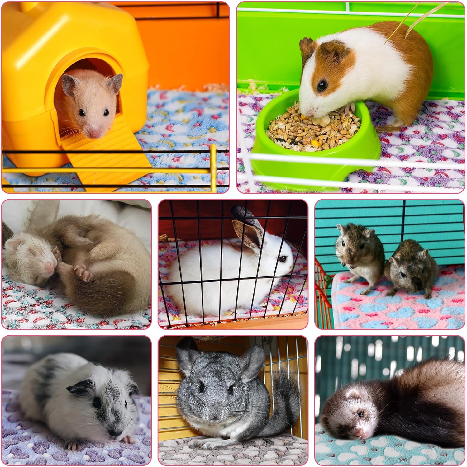 20 piezas de manta de forro polar PET pequeña, lavable, impermeable, ropa de cama para animales pequeños, cobayas, cachorros, perros, gatos,