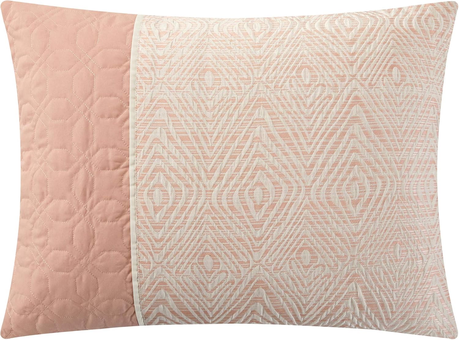 Chic Home Imani – Juego de edredón de 6 piezas jacquard con patrón geométrico de diamantes con diseño de bloques de color, fundas de almohada