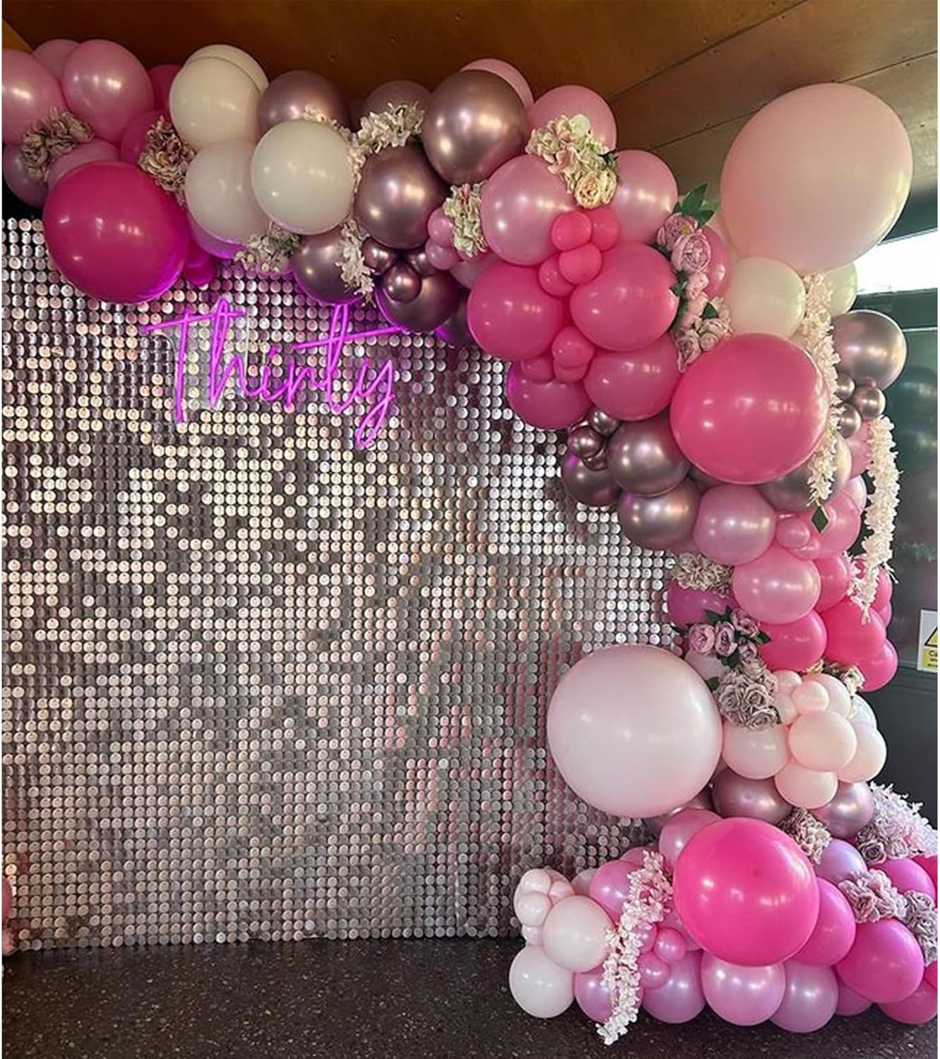 Kit de guirnalda de arco de globos rosados, 164 globos cromados de oro rosa intenso para bodas, fiestas, temática de princesa, cumpleaños, despedida