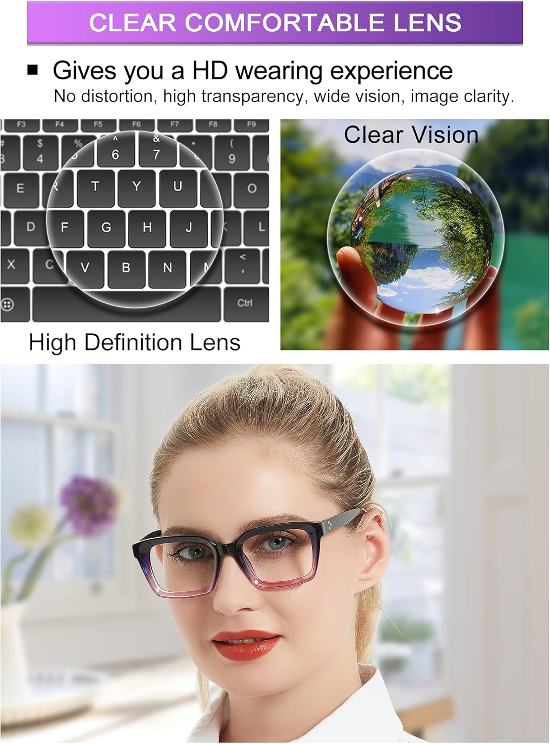 Lentes de lectura con bloqueo de luz azul, para hombres y mujeres, grandes cuadrados, para lectores 1.0, 1.25, 1.5, 1.75, 2.0 a 6.0