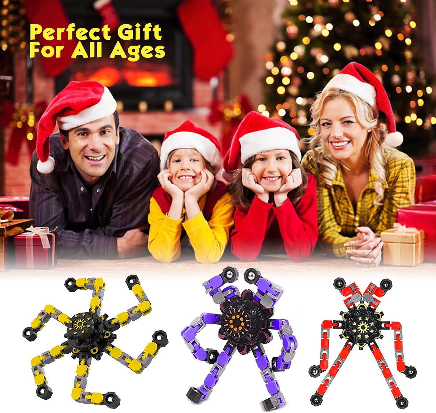 4 piezas Fidget Spinners Transformable Dedo Punta de los Dedos Robot Juguete DIY Robot Deformable Divertido Juguete Fidget Juguete para Adultos Niños