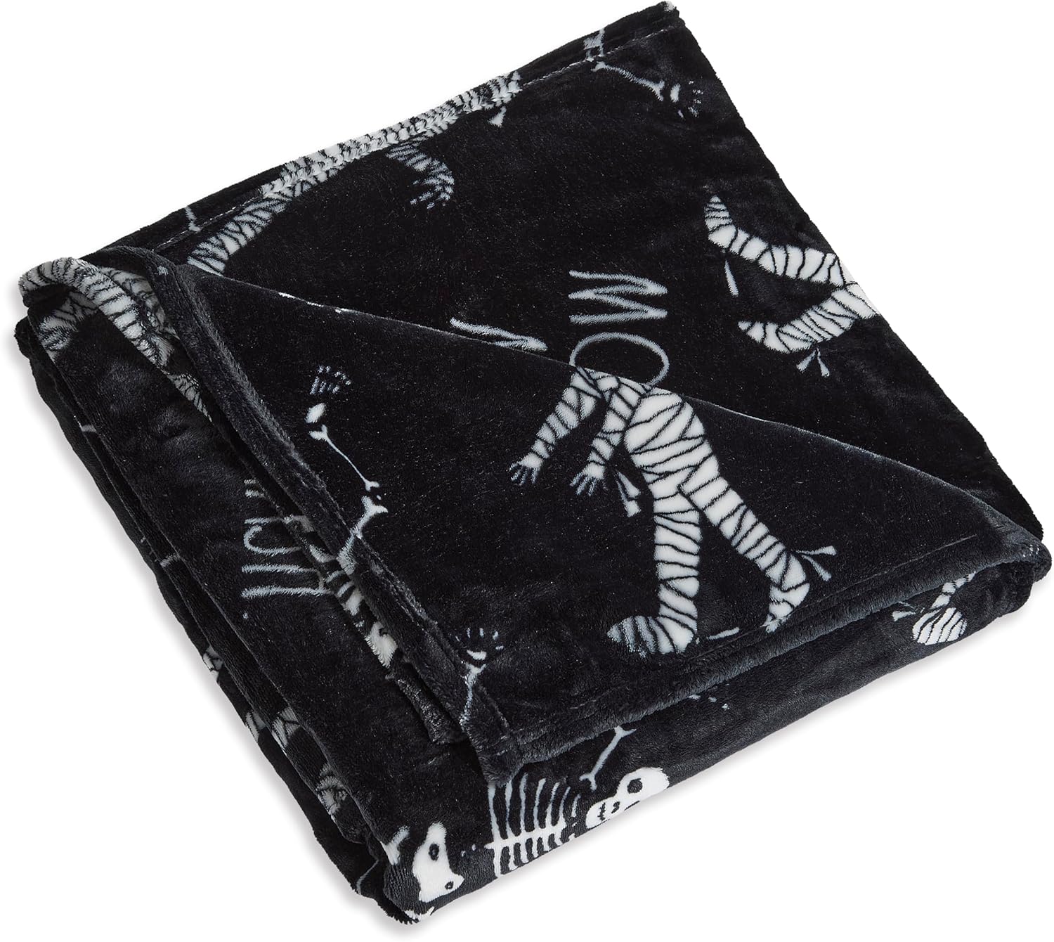 Rae Dunn Manta suave y decorativa para cama o sofá, mantas acogedoras para sofá, manta de felpa suave con huesos bordados, 50 x 70 pulgadas