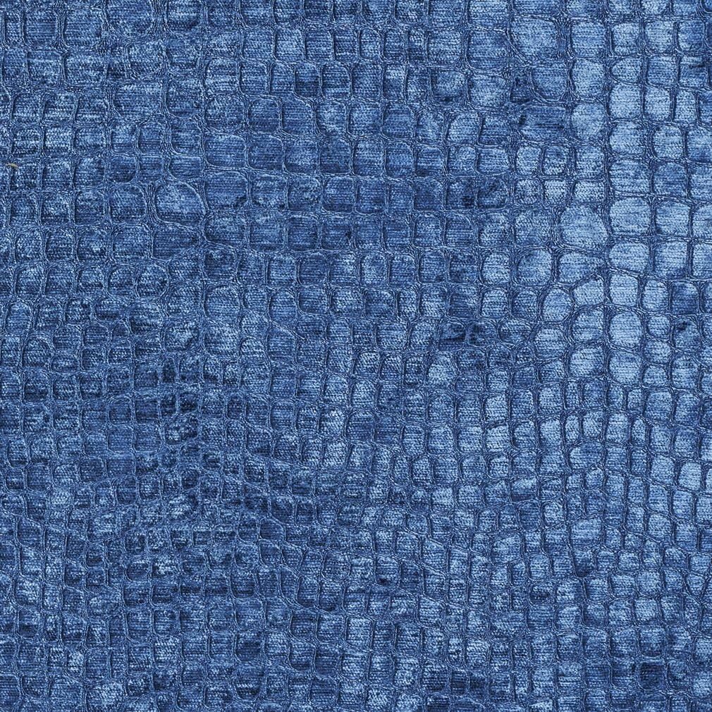 A0151S Tela de tapicería contemporánea de terciopelo tejido brillante de cocodrilo texturizado azul por The Yard
