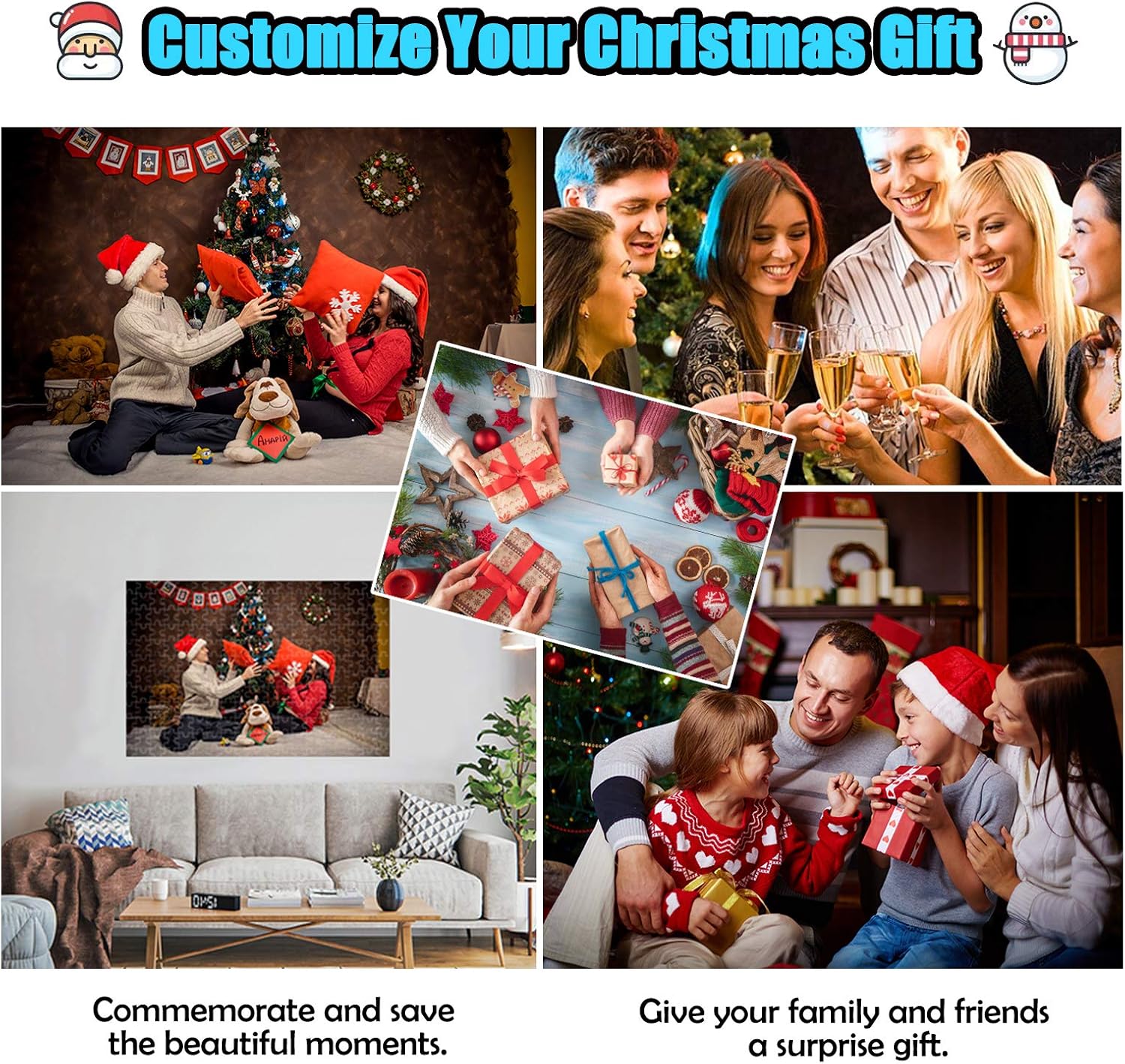 Rompecabezas personalizados para decoración del hogar, imagen personalizada, juego familiar, juguetes de regalo para adultos y adolescentes (500