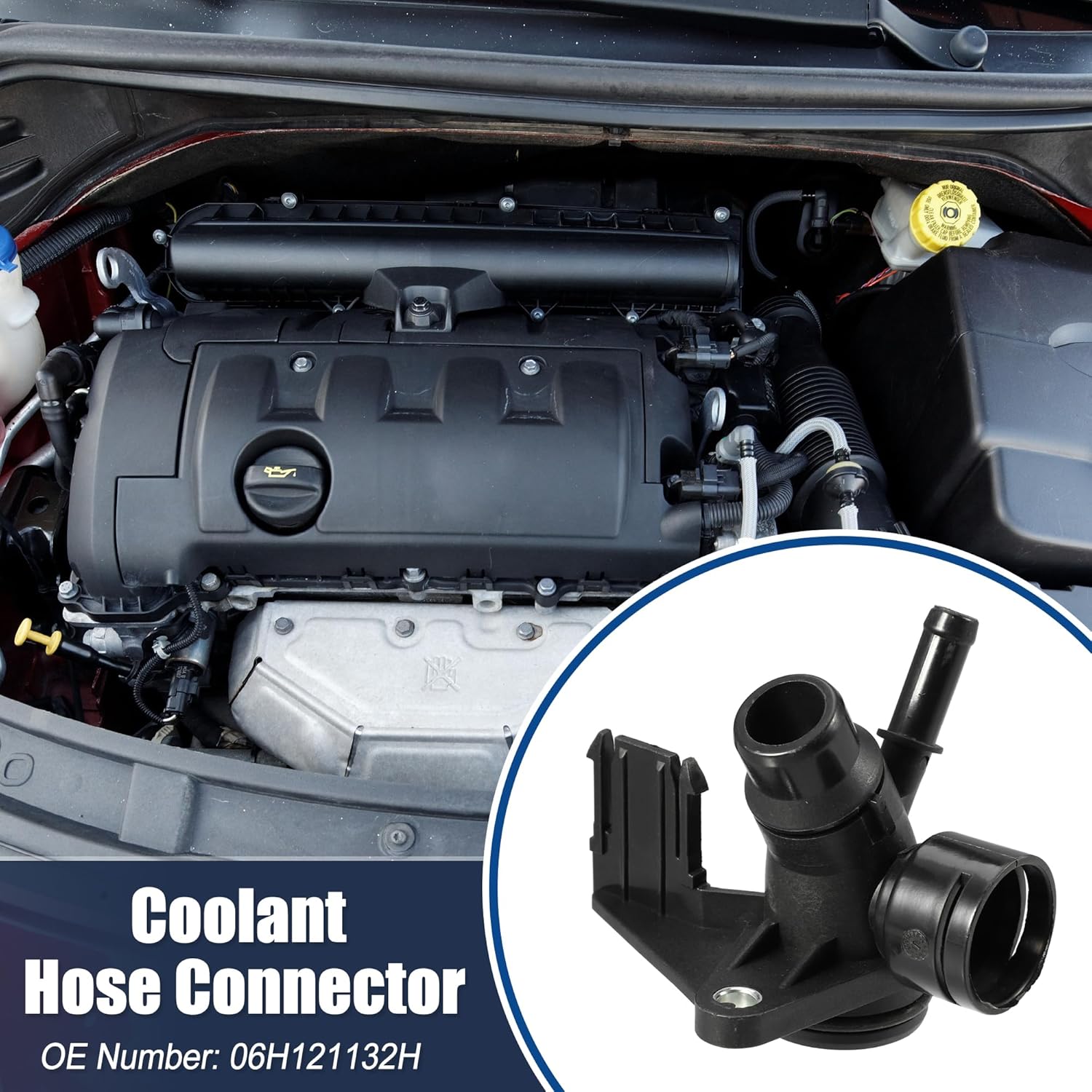 ACROPIX Conector de manguera de refrigerante para Audi A4 2.0L AT Quattro Base Sedan – Paquete de 1 negro