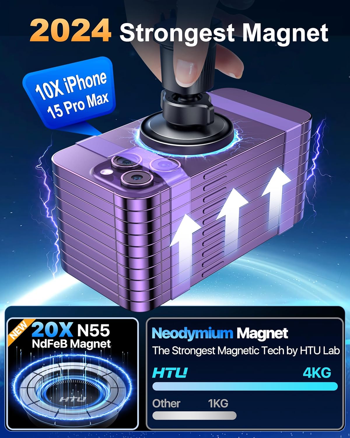 2024 más reciente actualizado para MagSafe Car Vent Mount HTU Los mejores imanes Soportes de teléfono de automóvil para iPhone, gancho de metal,