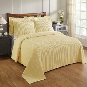 Better Trends Jullian Collection Colchas de chenilla tamaño Queen, diseño de rayas atrevidas en amarillo, colchas supersuaves y ligeras, colchas y Better Trends Jullian Collection Colchas de chenilla tamaño Queen, diseño de rayas atrevidas en amarillo, colchas supersuaves y ligeras, colchas y