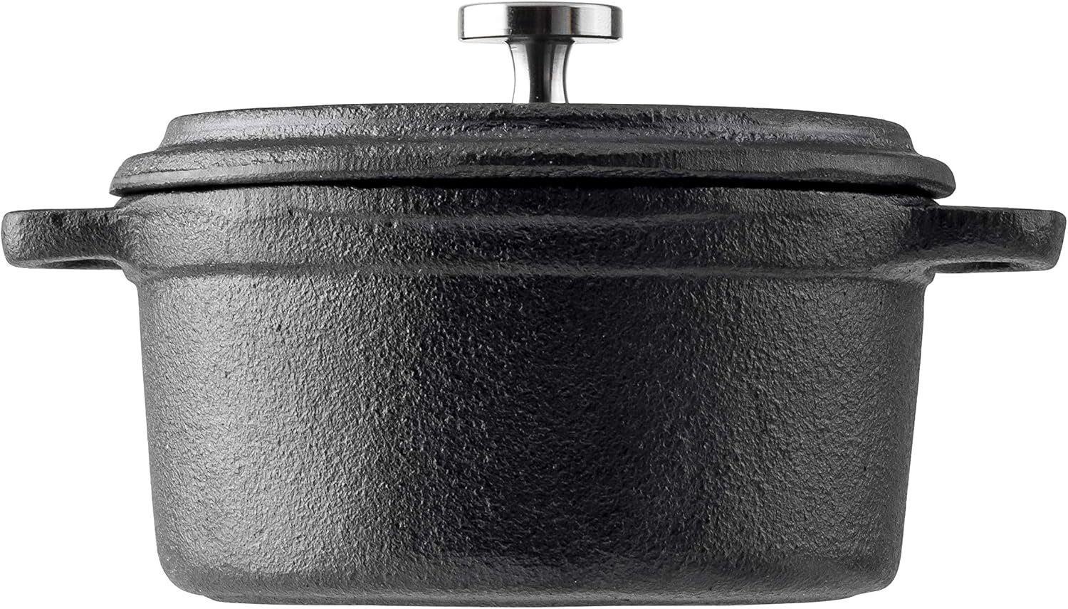 Tablecraft Cocotte de 8 onzas con tapa, hierro fundido y perilla de acero inoxidable